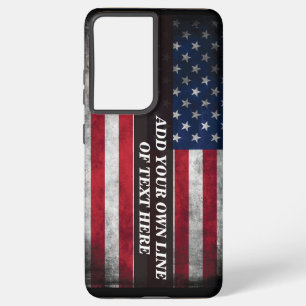 Add your text on American flag  Samsung Galaxy Case