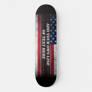 Add your text on American flag Skateboard