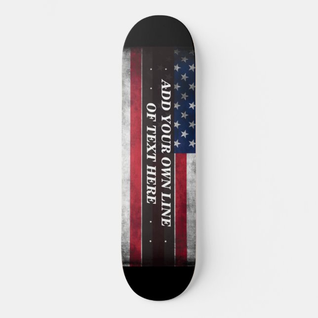 Add your text on American flag  Skateboard (Front)