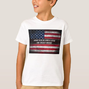 Add your text on American flag  T-Shirt