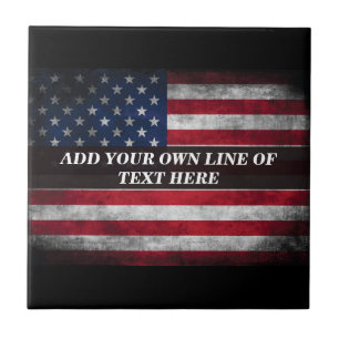 Add your text on American flag Tile