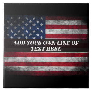 Add your text on American flag Tile