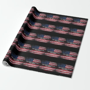 Add your text on American flag Wrapping Paper