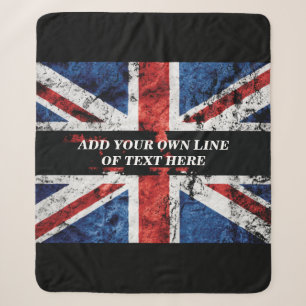 Add your text on English flag Throw Pillow