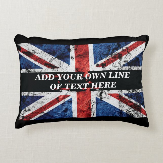 Add your text on English flag Throw Pillow (Front)