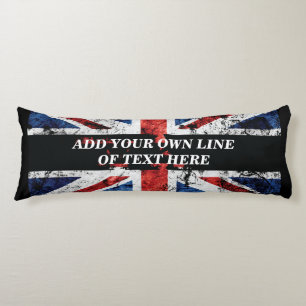 Add your text on English flag Throw Pillow