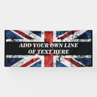 Add your text on English flag Throw Pillow Banner