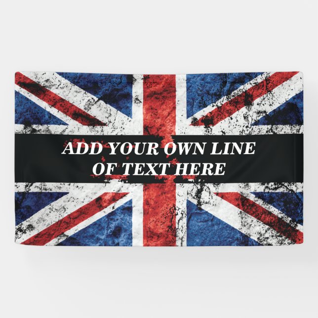 Add your text on English flag Throw Pillow Banner (Horizontal)