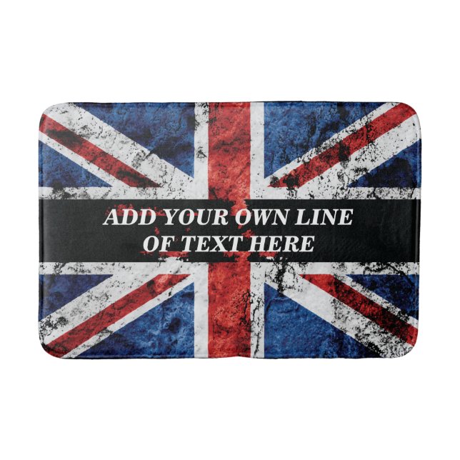 Add your text on English flag Throw Pillow Bath Mat (Front)