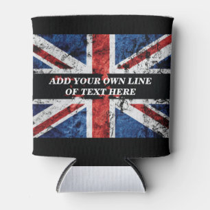 Add your text on English flag Throw Pillow Can Cooler