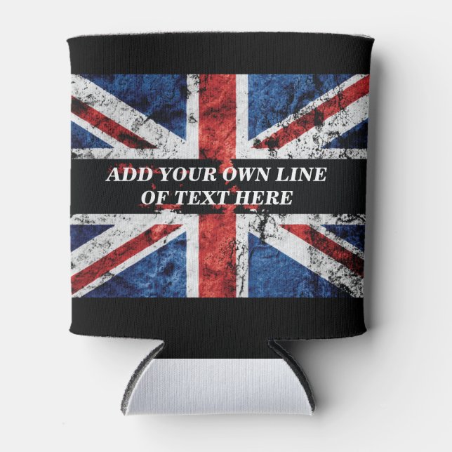 Add your text on English flag Throw Pillow Can Cooler (Front)