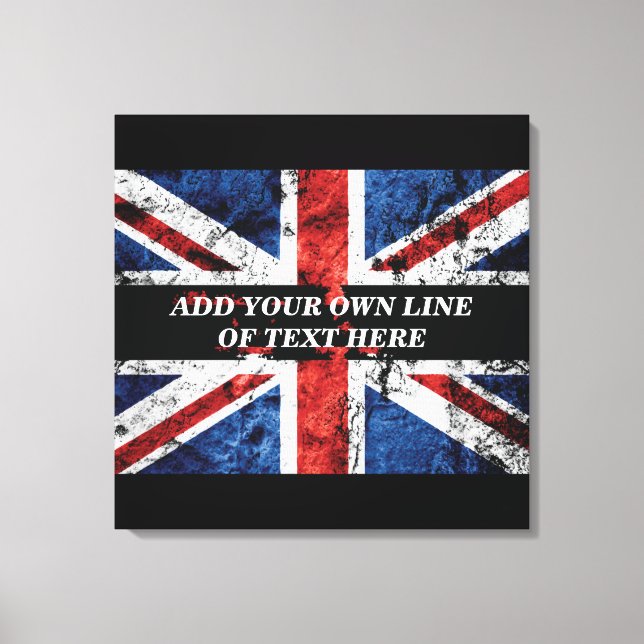 Add your text on English flag Throw Pillow Canvas Print (Front)