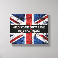 Add your text on English flag Throw Pillow