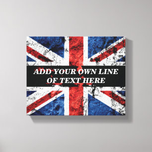 Add your text on English flag Throw Pillow Canvas Print