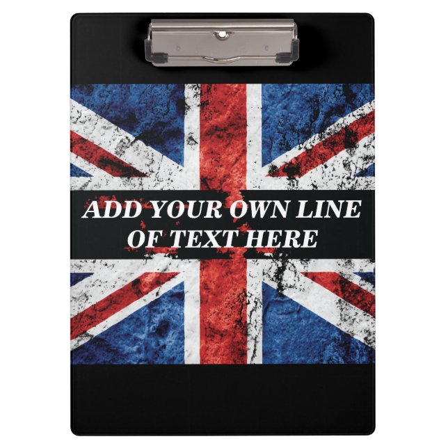 Add your text on English flag Throw Pillow Clipboard (Front)