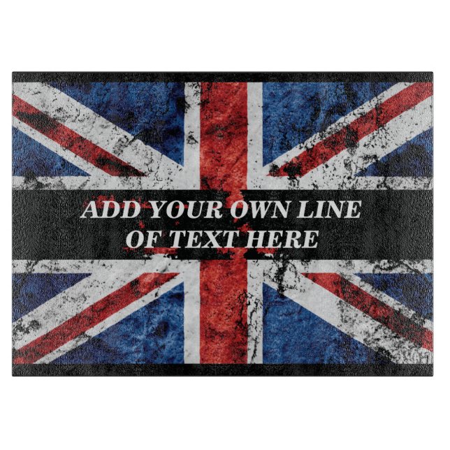 Add your text on English flag Throw Pillow Cutting Board (Front)