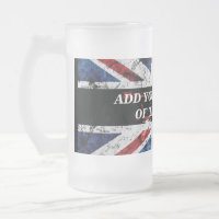 Add your text on English flag Throw Pillow