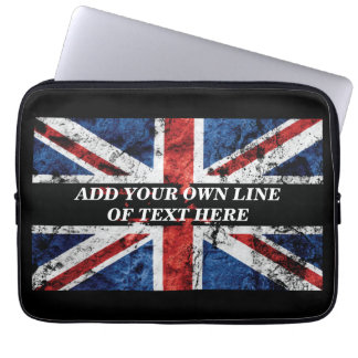 Add your text on English flag Throw Pillow Laptop Sleeve