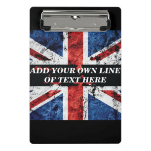 Add your text on English flag Throw Pillow Mini Clipboard