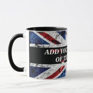 Add your text on English flag Throw Pillow Mug