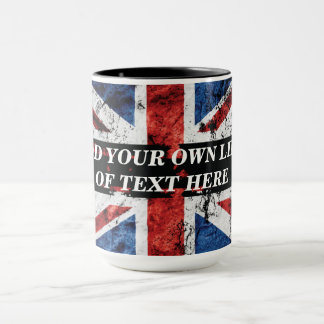 Add your text on English flag Throw Pillow Mug