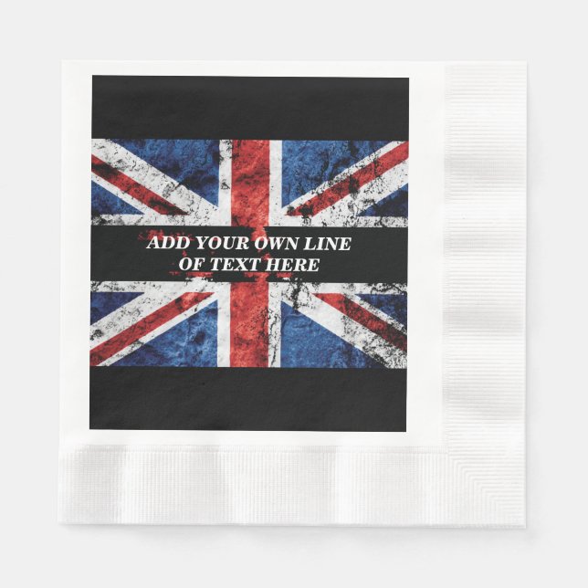 Add your text on English flag Throw Pillow Napkin (Front)