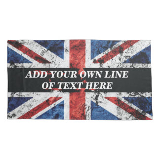 Add your text on English flag Throw Pillow Pillowcase