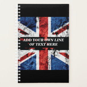 Add your text on English flag Throw Pillow Planner