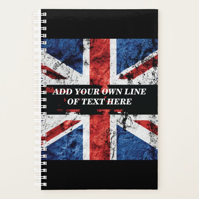 Add your text on English flag Throw Pillow Planner (Front)