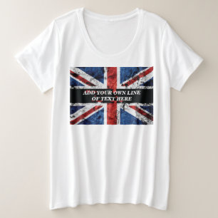 Add your text on English flag Throw Pillow Plus Size T-Shirt