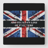 Add your text on English flag Throw Pillow