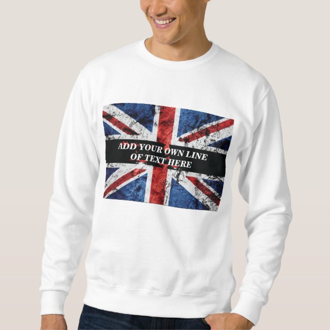 Add your text on English flag Throw Pillow Sweatshirt (Front)