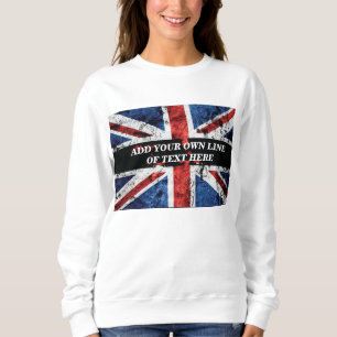 Add your text on English flag Throw Pillow Sweatshirt