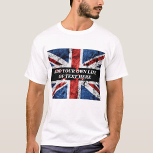Add your text on English flag Throw Pillow T-Shirt