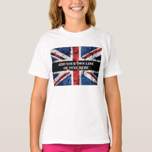 Add your text on English flag Throw Pillow T-Shirt