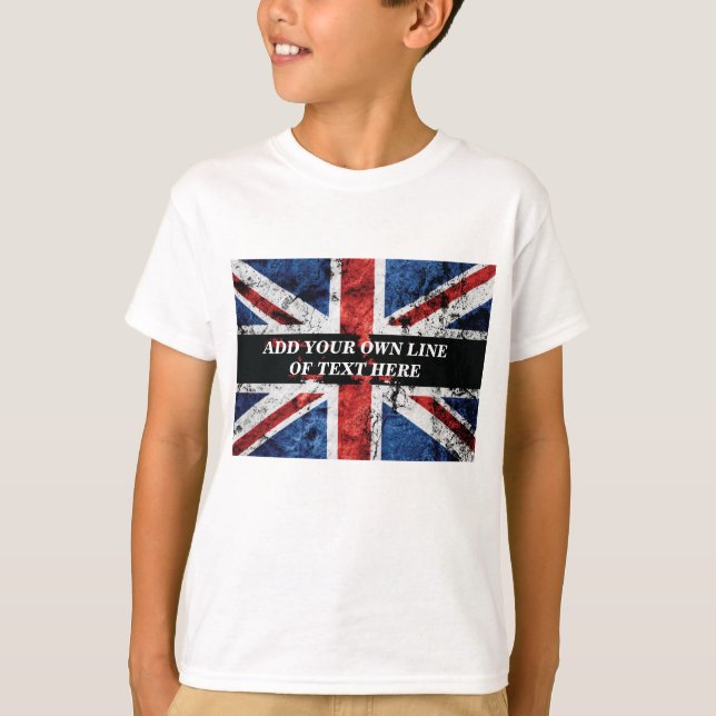 Add your text on English flag Throw Pillow T-Shirt (Front)
