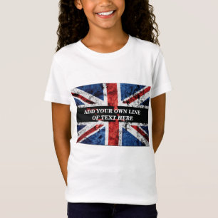 Add your text on English flag Throw Pillow T-Shirt