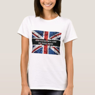 Add your text on English flag Throw Pillow T-Shirt