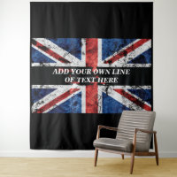 Add your text on English flag Throw Pillow
