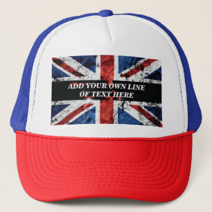 Add your text on English flag Throw Pillow Trucker Hat