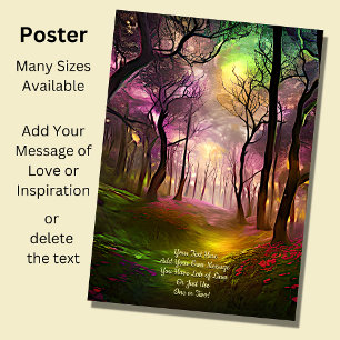 Add Your Text, Pathway Through Enchanted Forest    Poster