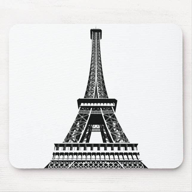 Add Your Text Pop Art Eiffel Tower Paris France Mouse Pad (Front)