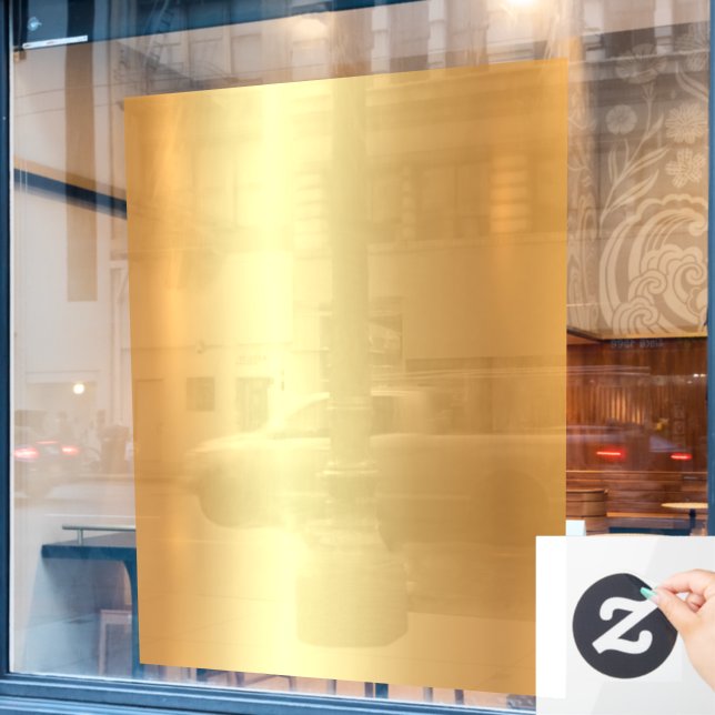 Add Your Text QR Code Logo Blank Gold Background (Cafe Window)