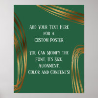 Add Your Text Scribbled Gold Ovals Leaf Green