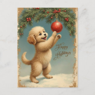 Add Your Text Season’s Greetings Puppy Postcard
