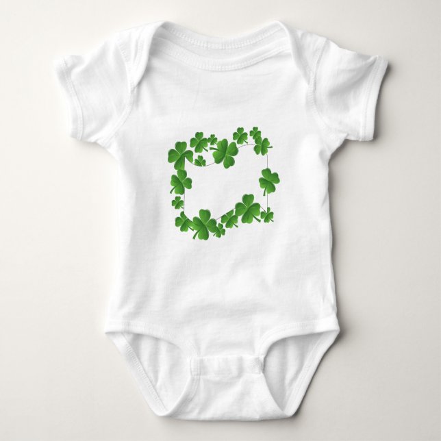 Add your text, shamrock design baby bodysuit (Front)