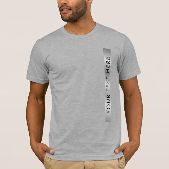 Add Your Text Silver Look Template Men's Apparel T-Shirt (Front)
