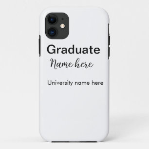 add your text simple graduate add school name cong Case-Mate iPhone case