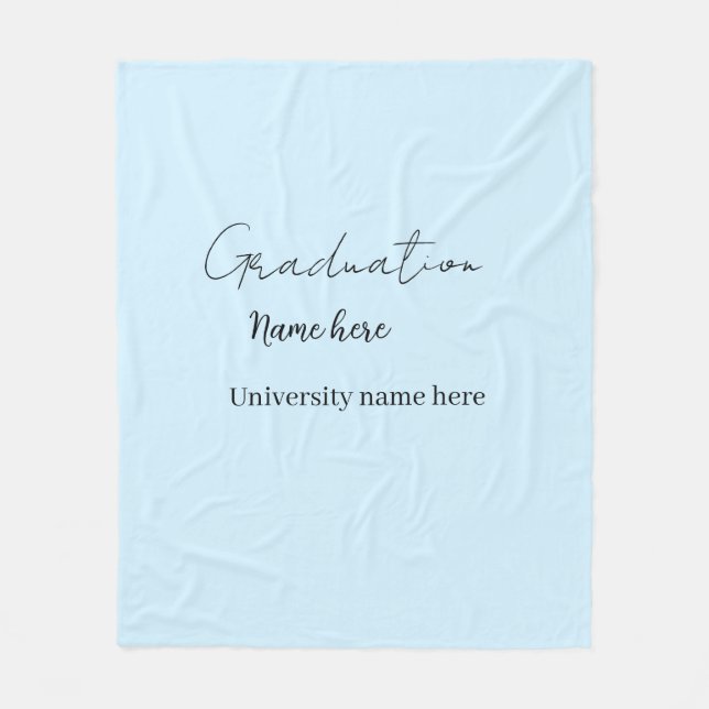 add your text simple graduate add school name cong fleece blanket (Front)
