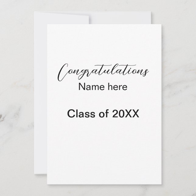 add your text simple graduate add school name cong invitation (Front)